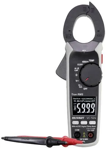 VOLTCRAFT Multimeter Stromzange AC/DC – Präzises Messen ohne Unterbrechung - Spannungsprüfer für Gleich- und Wechsel-Ströme bis 400A. Ideal für Maschinenservice und KFZ-Elektrik. Kontrastreiches 6000 Counts Display für exzellente Lesbarkeit selbst in dunklen Schaltschränken.