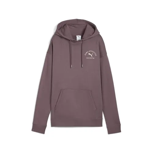 Puma Class Relaxed Hoodie FL raisin (88) S - Damen Hoodie aus 50% recycelten Materialien, bietet Komfort und Stil mit Kängurutasche und Kapuze. Perfekt für nachhaltige Mode und lässige Freizeitlooks.