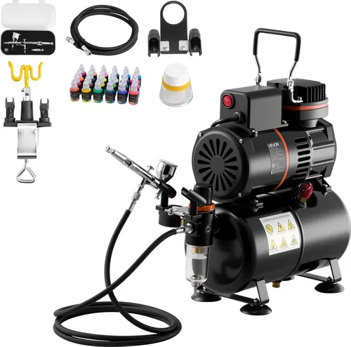 VEVOR Airbrush Set mit Luftkompressor & 24 Acrylfarben