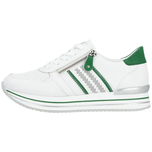 Remonte Sneaker weiß 37 EU - Sneaker in Größe 37, aus hochwertigem Echtleder, mit bequemem Plateauabsatz und schnürbarem Design für optimalen Tragekomfort.