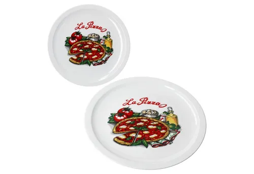 MamboCat Pizzateller 2er Set La Pizza Pizzateller Ø30,5cm 2 Personen XL-Teller Pizza-Dekor