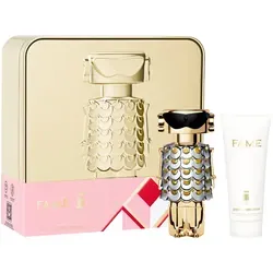 Paco Rabanne Fame Set 50 ml + 75 ml - Damendüfte: Elegantes Duftset mit 50 ml Eau de Parfum und 75 ml Body Lotion für einen langanhaltenden, verführerischen Duft.