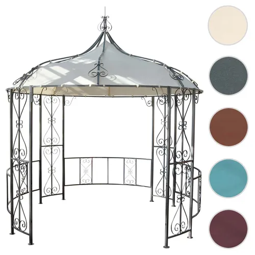 Pergola Almeria Rundpavillon, stabiler Stahl-Gartenpavillon Ø 3m - Pavillons & Pergolen: UV Schutz 50+ und schnelles Klick-System für einfachen Auf- und Abbau. Ideal für schattige Entspannung im Garten.