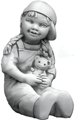 JVmoebel Gartenfigur Handgefertigte Mädchen Statue aus hochwertigem Material für den Garten, (1 St), Made in Europa