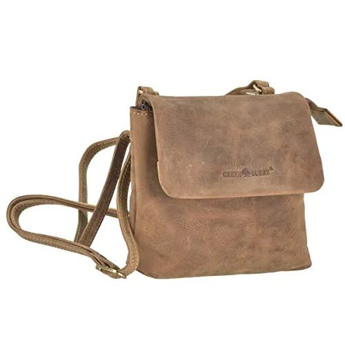 Greenburry Umhängetasche Vintage aus Kunstleder - Stilvolle Umhängetasche im Vintage Look mit Reiß- und Magnetverschluss. Ideal für den Alltag mit praktischen Innenfächern für Handy und Wertsachen.