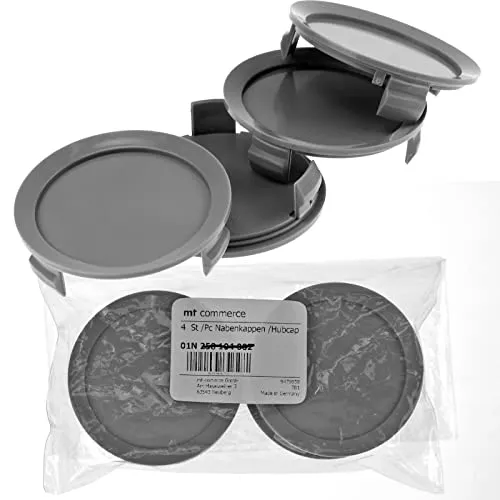 4x 74,5mm Nabenkappen Felgen Deckel Radnaben Kappen Grau Flach für Mercedes Benz