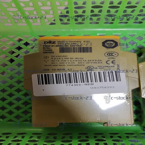 Pilz 774300 PNOZ X1 Sicherheitsschaltgerät - Standalone Sicherheitsschaltgerät für 24VAC/DC, bietet zuverlässigen Schutz und einfache Installation, ideal für Automatisierungsanwendungen.