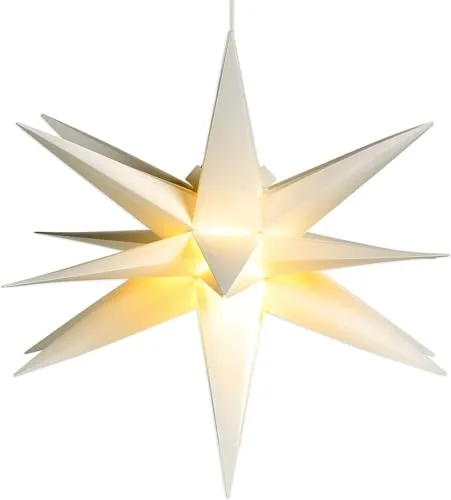 Gartenpirat 3D Leuchtender Weihnachtsstern weiß Ø 58 cm - Weihnachtsbeleuchtung mit Timer-Funktion und energieeffizienter LED-Technologie, ideal für festliche Stimmung im Innen- und Außenbereich.