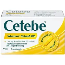 CETEBE VITAMIN C RETARD500 - 180 Hartkapseln, rezeptfrei und unterstützt das Immunsystem