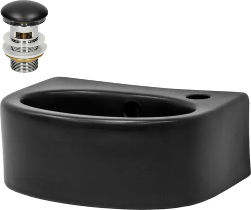 ML-Design Waschbecken Keramik Schwarz 33,5x25,5cm - Badezimmer Tischwaschbecken, modernes Design mit abgerundetem Rand und pflegeleichter Oberfläche für eine stilvolle Badgestaltung.