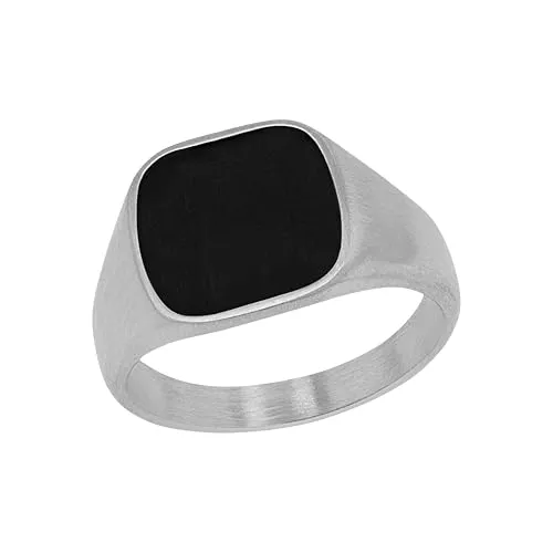 s.Oliver Edelstahl Epoxy Ring für Herren, Schwarz - Hochwertiger Herrenring aus Edelstahl und Epoxy, 13 mm breit, in eleganter Schmuck Geschenk Box – ideal als stilvolles Geschenk mit langanhaltendem Tragekomfort.