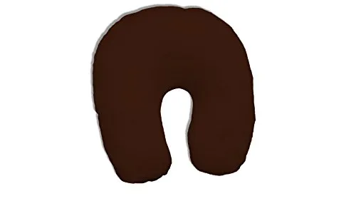 Dukal | Bezug für Nackenhörnchen | 45 x 12 cm | aus hochwertigem DOPPEL-Jersey | 100% Baumwolle | Farbe: braun