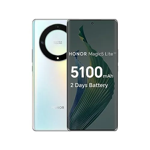 HONOR Magic5 Lite Titanium Silver - Simlockfreies Handy mit 5G-Unterstützung, beeindruckendem Display und leistungsstarker Kamera für perfekte Aufnahmen.