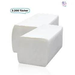 Falthandtücher 2-lagig, hochweiß, Recyclingpapier, 3.200 Blatt