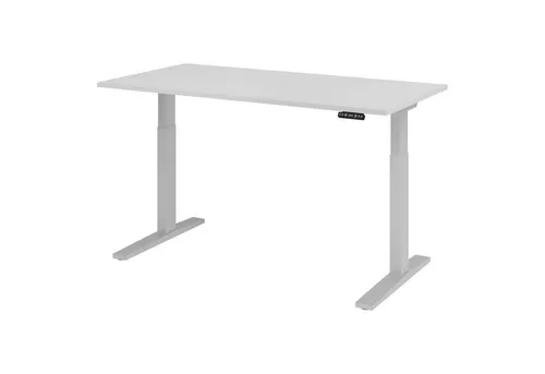 Bümö Elektrisch Höhenverstellbarer Schreibtisch Xmka 160x80 cm Grau - Der Bümö XMKA ist ein elektrisch höhenverstellbarer Schreibtisch mit stabiler Konstruktion und Memoryfunktion. Ideal für flexibles Arbeiten im Büro oder Homeoffice. Robuste Tischplatte und einfache Bedienung.