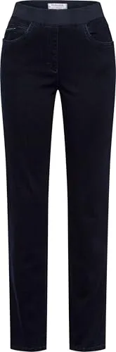 Raphaela by Brax Style Pamina Dark Blue 44 - Damen-Jeanshosen in elastischer Denim-Qualität, Slim Fit mit elastischem Dehnbund und veredelt mit hochwertigen Swarovski-Elements für einen eleganten Look.