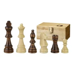 Philos Schachfiguren Remus - Staunton Design, 89mm - Gesellschaftsspiel: Elegante Holz-Schachfiguren im Staunton-Design mit einer Königshöhe von 89 mm, ideal für anspruchsvolle Schachspieler.