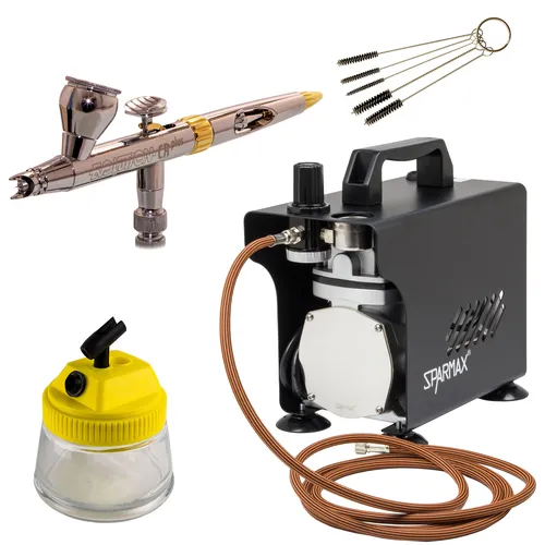 Nail Art - Airbrush Set 18 - Evolution Solo und Sparmax TC-501X Kompressor