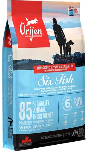 ORIJEN Six Fish Dog 6kg - Hundefutter für Erwachsene mit Fisch, ideal bei Allergien und Verdauungsstörungen, Rabatt für Stammkunden 3%