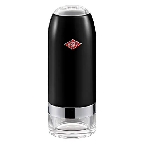 Wesco TABLEWARE Pfeffermühle / Salzmühle schwarz - Küchenhelfer mit hochwertigem CrushGrind Mahlwerk aus High Tech Keramik, ideal für Salz, Pfeffer und Gewürze. Elegantes Design aus pulverbeschichtetem Metall und Acryl.
