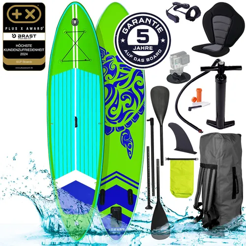 BRAST® SUP Board TURTLE | Aufblasbares Stand up Paddle | 320x81x15cm