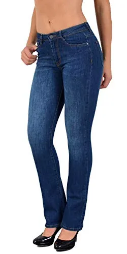 ESRA Bootcut Jeans für Damen - Weites Bein & Hoher Komfort - Moderne Bootcut Jeans mit weitem Bein, ideal für jeden Anlass. Die Flared Jeans bieten hohen Tragekomfort und sind in Plus Size erhältlich.
