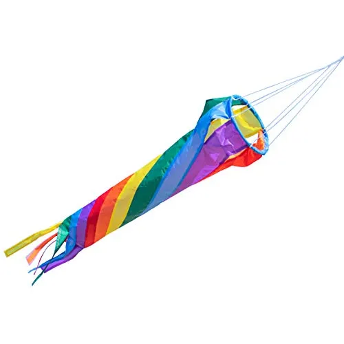 CIM Windsack - Windturbine 60 Rainbow - UV-beständig und wetterfest - Ø12cm, Länge: 60cm - inkl. Kugellagerwirbelclip