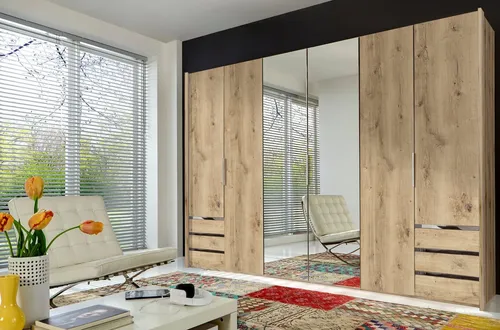 Wimex Kleiderschrank Level by fresh to go mit Spiegeltüren - Moderner Kleiderschrank mit Spiegeltür und 6 praktischen Schubladen, ideal für platzsparende Aufbewahrung und pflegeleichte Kunststoffoberfläche.