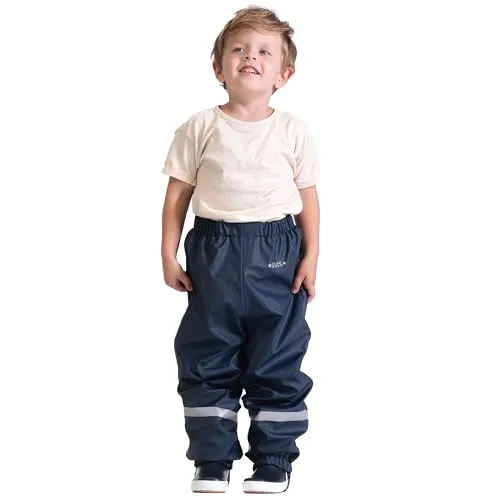 BMS Regenhose gefüttert | Schneehose für Jungen, warme Bundhose Marine 86 - Hochwertige gefütterte Regenhose für Jungen, ideal für kalte und nasse Tage, schützt zuverlässig und sorgt für warmen Komfort.