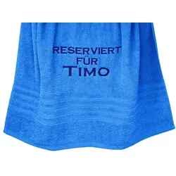 Duschtuch London, Frottee (1-St), Handtuch Individuell Bestickt, Badehandtuch 70x140 cm blau