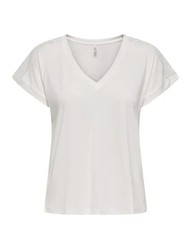 Onlfree Life S/S V-Neck Lace Top JRS