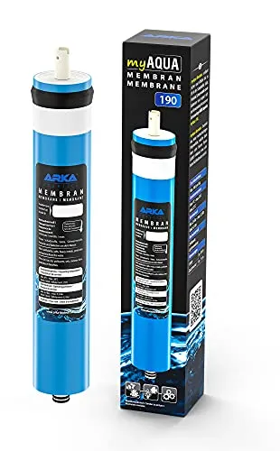 ARKA myAQUA 190 Membran - Hochleistungsmembran für Osmoseanlagen - Wasseraufbereitung für Aquarien, liefert bis zu 190 L/Tag reines Wasser und entfernt effektiv bis zu 99% der Schadstoffe.