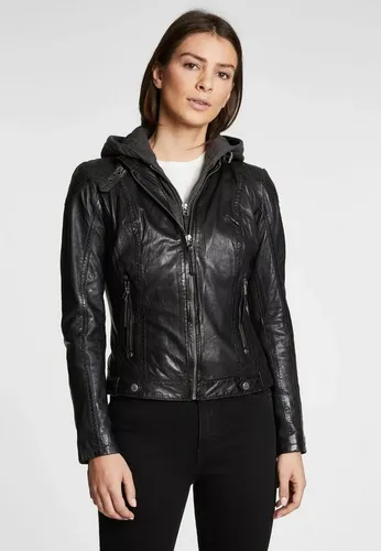 Gipsy by Mauritius Lederjacke Cacey LEGV - Übergangsjacke mit abnehmbarem Kapuzen-Sweateinsatz und aufwendigen Biker-Details, ideal für einen stylishen Look in der Übergangszeit.
