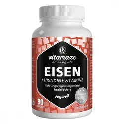 Eisen 20 mg+Histidin+Vitamine C/B9/B12 Kapseln von Vitamaze