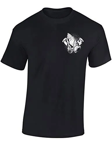 Motorrad T-Shirt: Biker Pray - Geschenk für Motorradfahrer - Shirt für Biker und Motorradliebhaber - Biker Shirt - Motorrad Tshirt, Schwarz, XXL