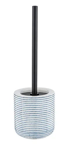 WENKO WC-Garnitur Nole Keramik - WC-Bürstenhalter, Keramik, 11.5 x 39.5 x 11.5 cm, Mehrfarbig, Blau/Weiß, 39.5 x 11.5 x 11.5 cm