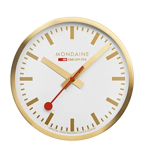 Mondaine Wanduhr A990CLOCK18SBG in gold von Mondaine