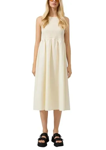 QS Kleid mit Smockdetail in gelb von QS
