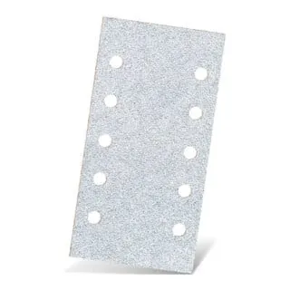 Menzer White Klett-Schleifblätter 230 x 115 mm, 10-Loch, K400 (50 Stk.) - Hochwertige Klett-Schleifblätter für Schwingschleifer, ideal für Gips, Spachtelmassen sowie Farben und Lacke. Die MENZER CoolTec-Technologie sorgt für eine längere Lebensdauer und weniger Zusetzen.