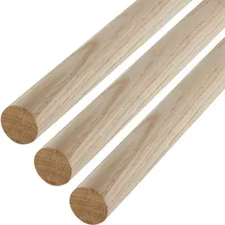 SOTECH Rundstab Eiche Ø 30 mm, Länge 500 mm – Holzstab für Schrank, Kleiderstange (3 Stück) - Braun