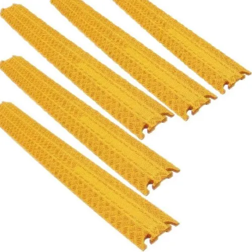 Stück 1 Kanal Kabelbrücke gelb Überfahrrampe Kabelkanal Kabelschutz Gummirampe 5