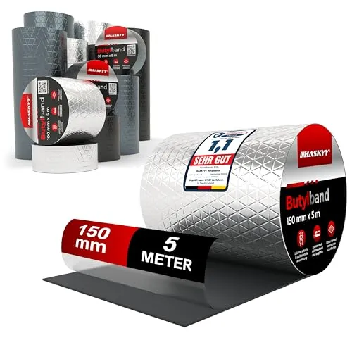 Aluminium Butylband Dachreparatur 150 mm x 5 lfm Bitumen Aluband Reparaturband Dichtband