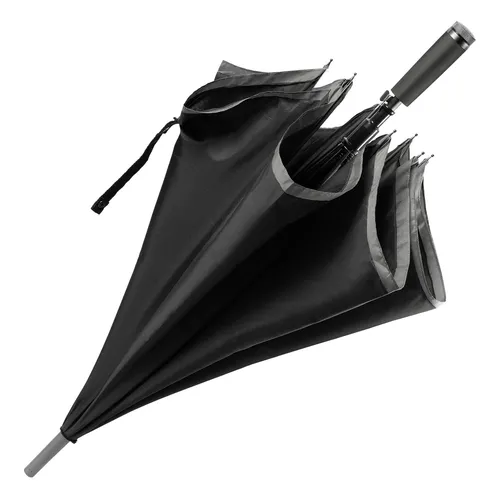 BOSS Hugo Gear Black Umbrella – Extra Strong - Faltregenschirm für Unisex, besonders robust mit Rost- und Kratzschutz für langanhaltende Nutzung, ideal für stürmisches Wetter.