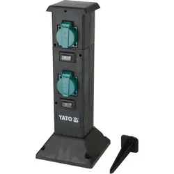 Yato Hohe Gartensteckdosensäule mit 4 Schaltern - Praktische Gartensteckdosensäule mit 4 unabhängigen Schaltern für individuelle Steuerung. Ideal für den Außenbereich, wetterfest und flexibel montierbar. Perfekt für Gartenwerkzeuge und Beleuchtung.