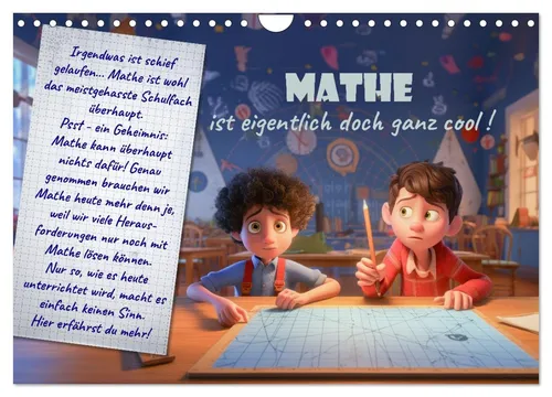 Mathe ist eigentlich doch ganz cool! (Wandkalender 2026 DIN A4 quer), CALVENDO M