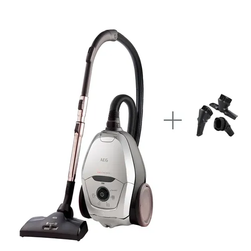 AEG VX 82-1-2 MG Bodenstaubsauger mit Beutel - Kabelgebundener Staubsauger in Mineral Grey, 600 W Leistung, ideal für gründliche Reinigung mit 2 Jahren Herstellergarantie.