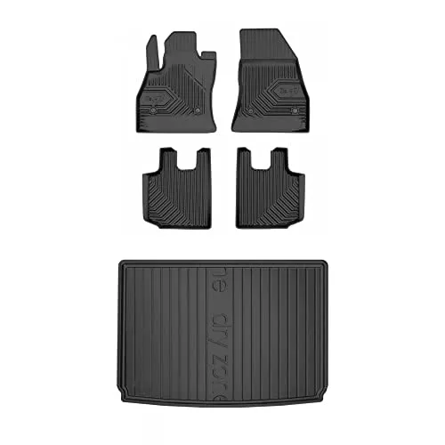 MOTOS Satz Gummifußmatten und Kofferraummatten passend für Fiat 500L 2012-2022 mittlerer Laderaumboden, Trekking Verbessern Sie Ihren Reisekomfort mit Antirutschmatte Auto 3D- Allwetter fußmatten Auto