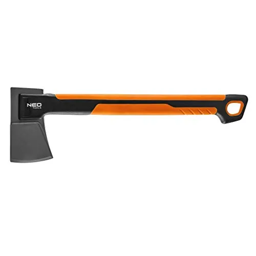 NEO TOOLS Universal-Axt, Gesamtgewicht 650 g, Kopfgewicht 400 g, Glasfaser- und TPR-Griffe, teflonbeschichtet, Gesamtlänge 355 mm, Kunststoffbügel, Mehrzweckaxt für Garten- und Forstarbeiten