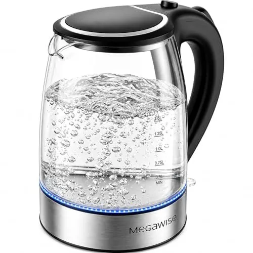 MEGAWISE 1.8L elektrischer Wasserkocher aus Borosilikatglas