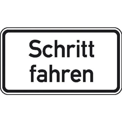 Verkehrsschild Zusatzzeichen Nr. 2030 Schritt fahren - Hochwertiges Sicherheitsschild aus Aluminium, retroreflektierend und witterungsbeständig, sorgt für mehr Sicherheit in Bereichen mit Geschwindigkeitsrisiken. Maße: 42x23,1 cm, ideal für offiziellen Einsatz.